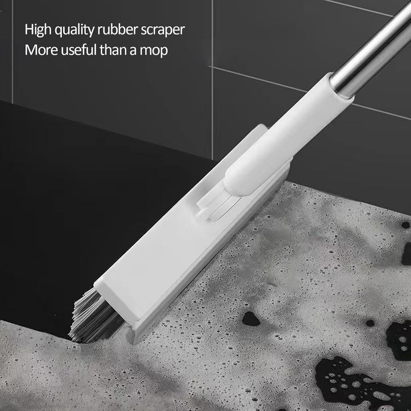 YSDSDAKA Floor Scrubbing Brush with 57" Adjustable Long Handle,3 in 1 Living Grout Brush with Squeegee,V-Shape Stiff Brush Bristle,Heavy Duty Bathroom Cleaning Brush for Tile,Deck,Patio,Wall,Garage,Kitchen - Image 5